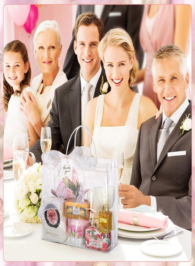 woric 6 Pack Large Clear Gift Bags with Handle, 11.8"X3.9"x9.8" Plastic Valentine's Day Bags Shopping Bag for Small Business Gifts Party Favors - Image 5